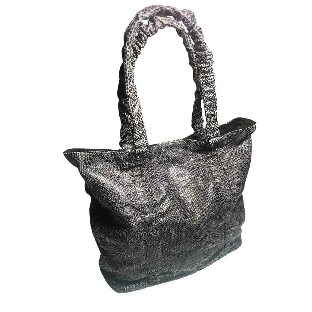 Furla Leather Handbag, Grey Blue, Silver Hardware, Made In Italy - Picture 3 of 16